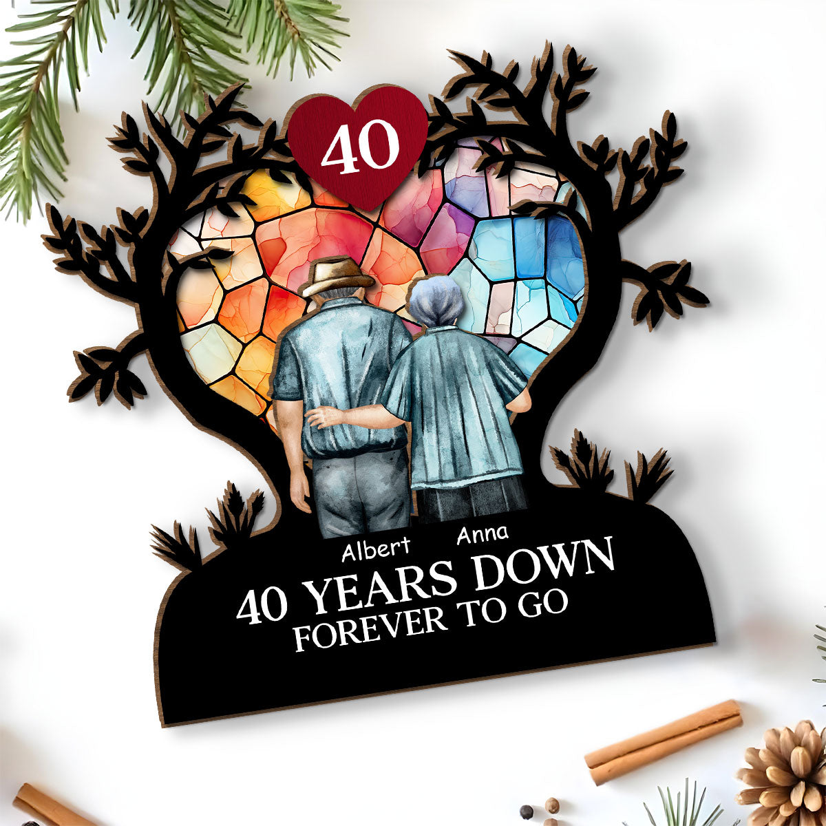 Endless Love - Personalized Custom 2-Layer Wood Plaque With Flat Base