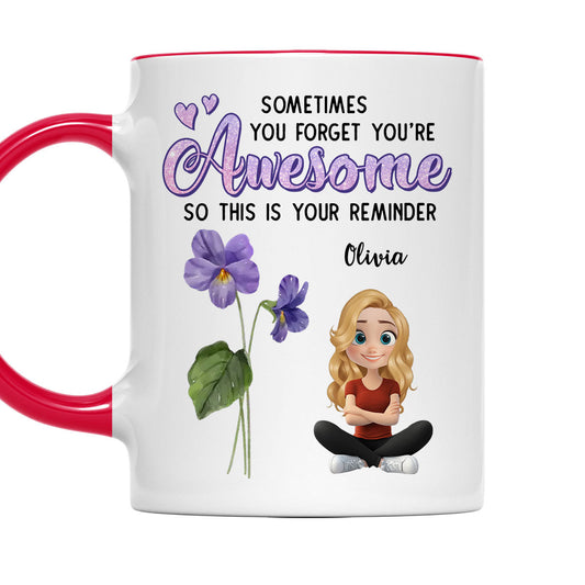 Reminder Of Greatness For Bestie - Personalized Custom Accent Mug