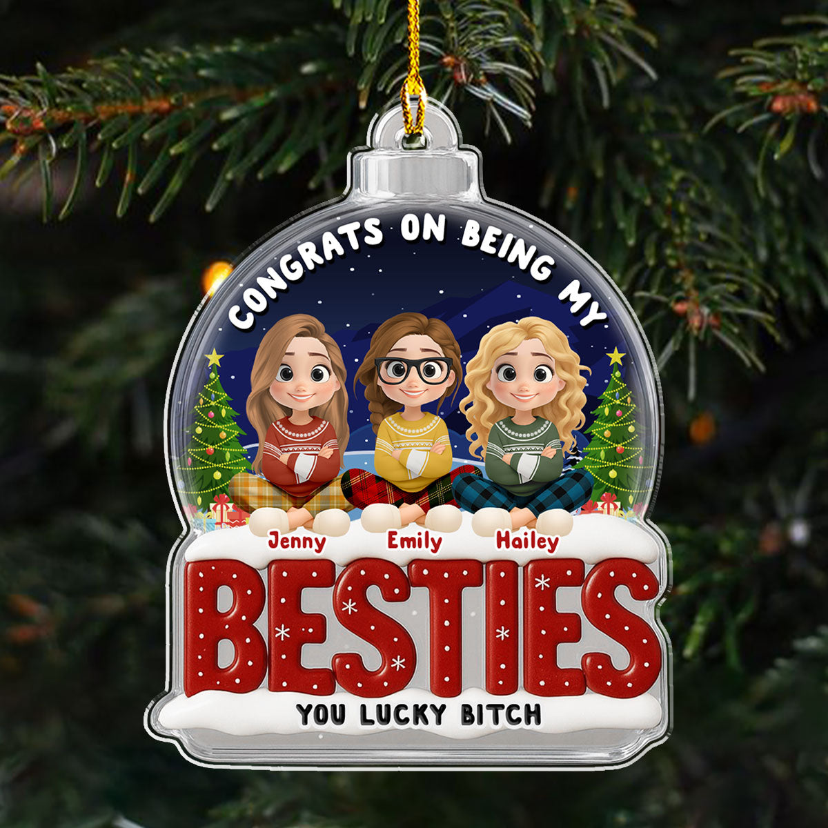 Congrats My Bestie - Personalized Custom Acrylic Ornament