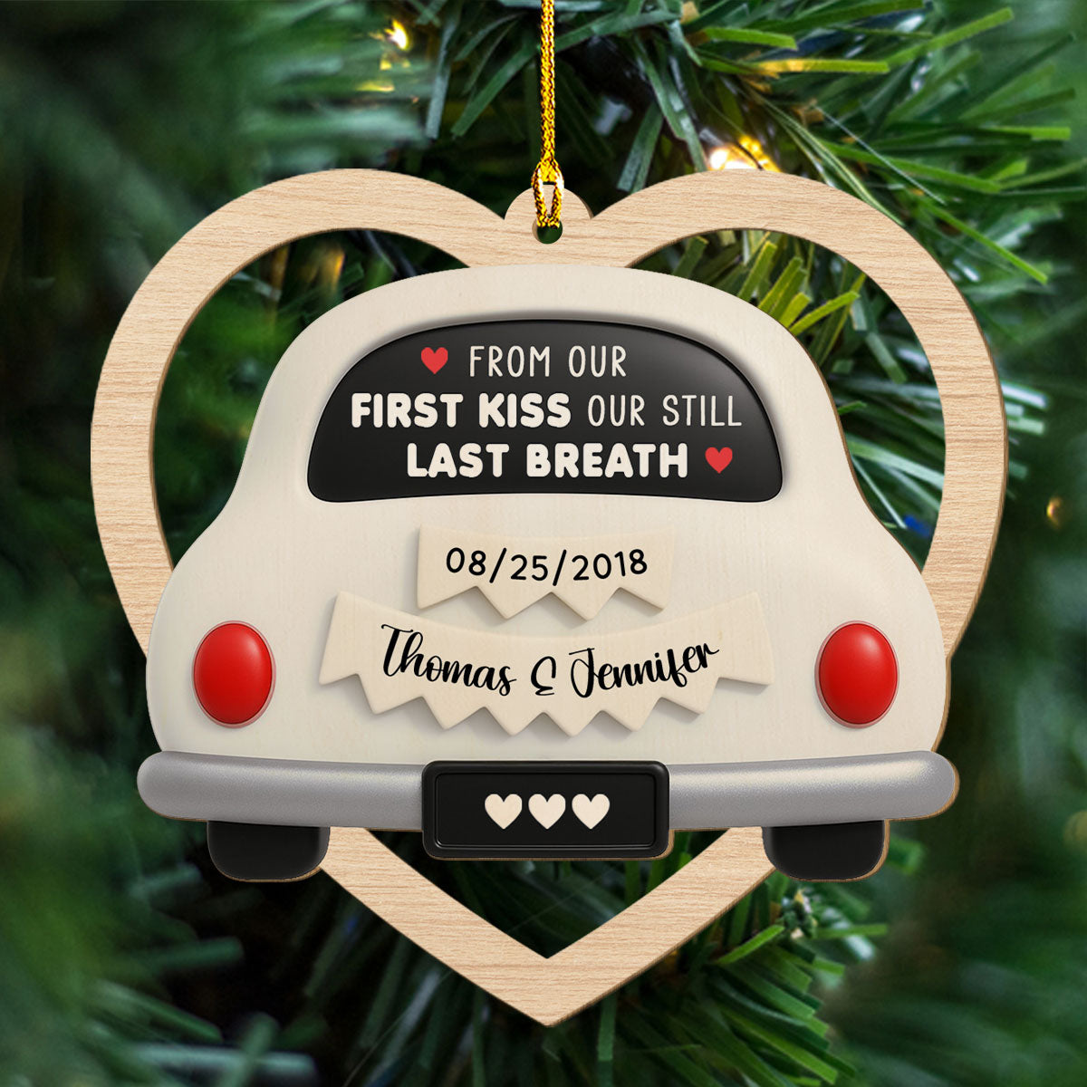 First Kiss To Last Breath - Personalized Custom Wood Ornament