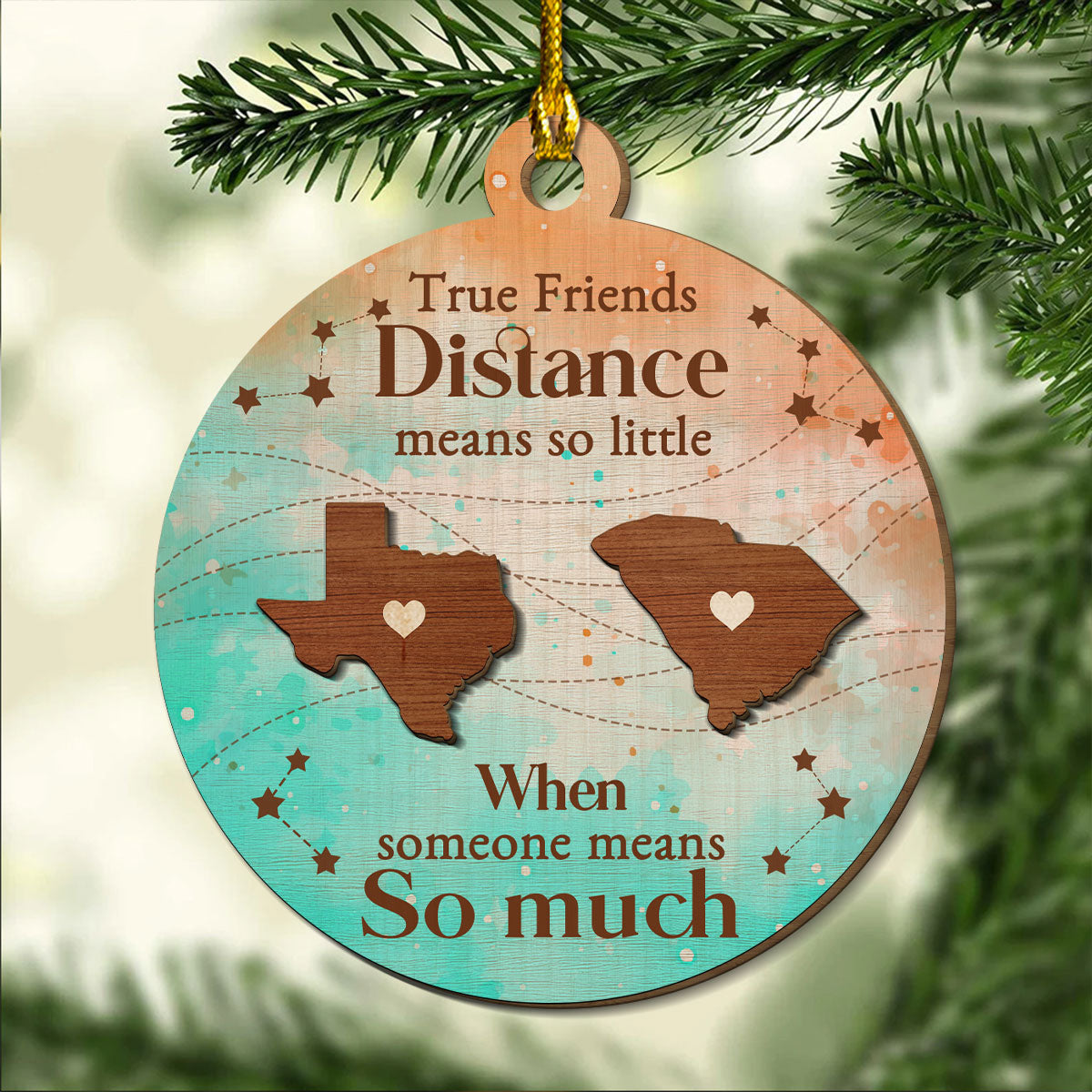 True Friendship Resists Time - Personalized Custom Freeshape 2-Layered Wood Ornament