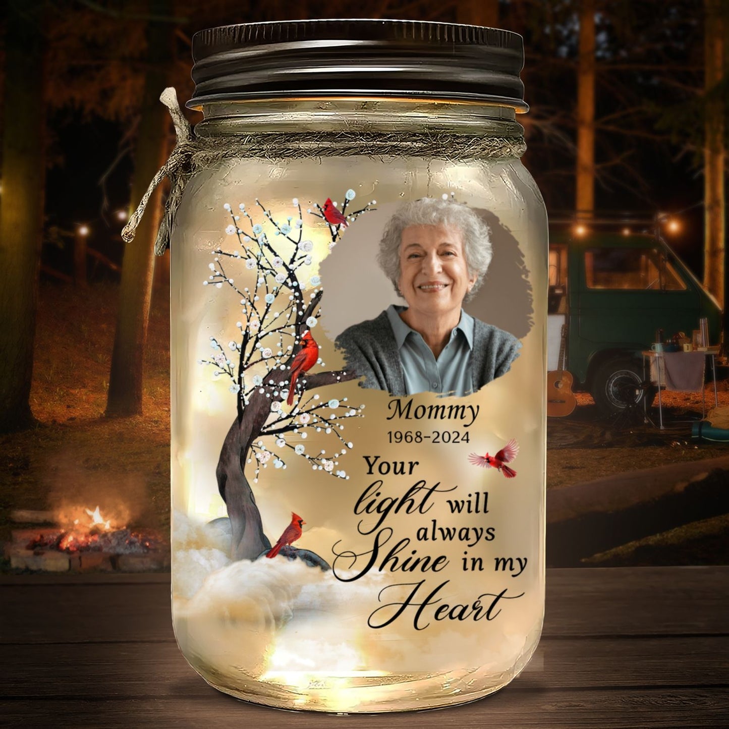 You Light My Heart - Personalized Custom Mason Jar Light