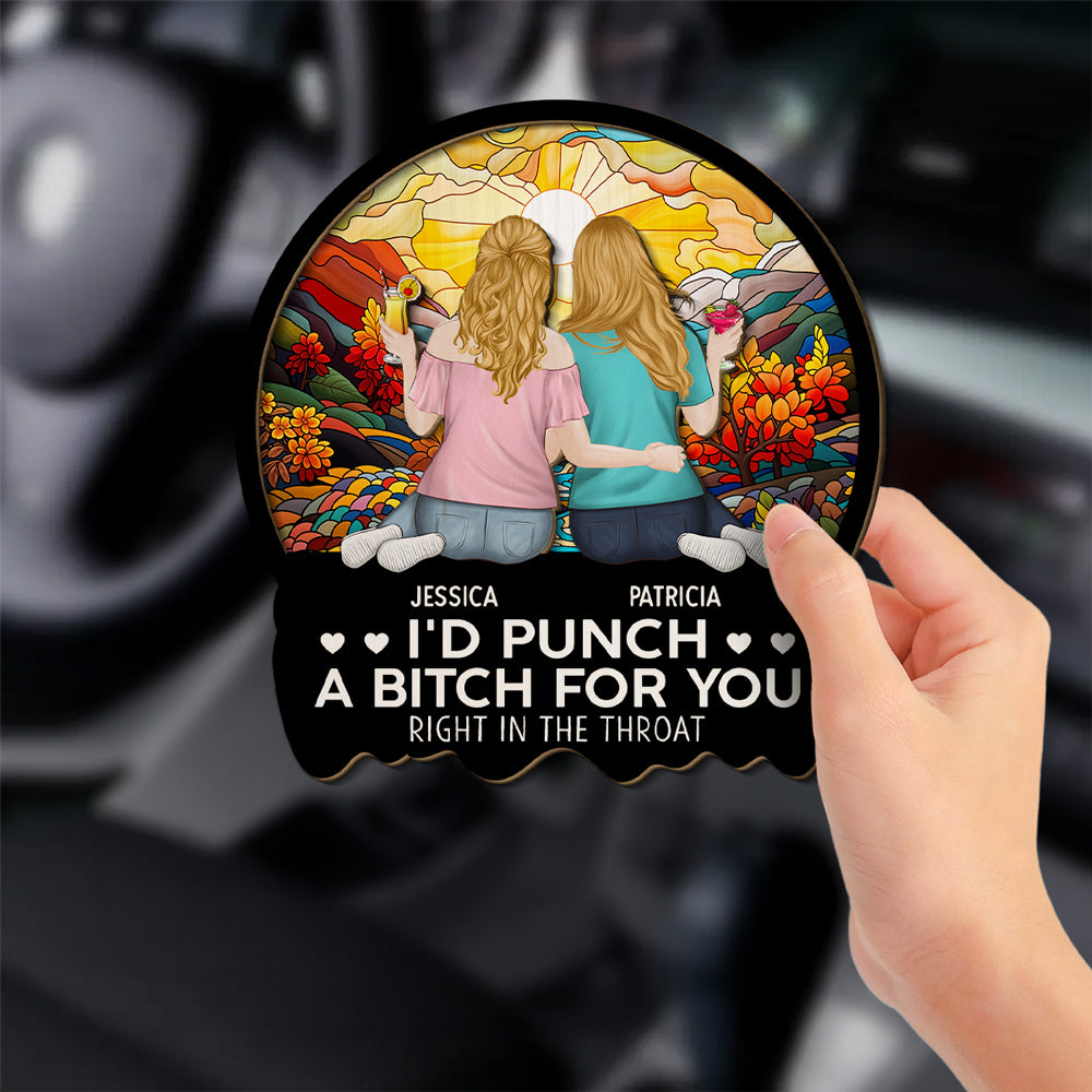 Punch A Bitch For You - Personalized Custom Car Visor Clip