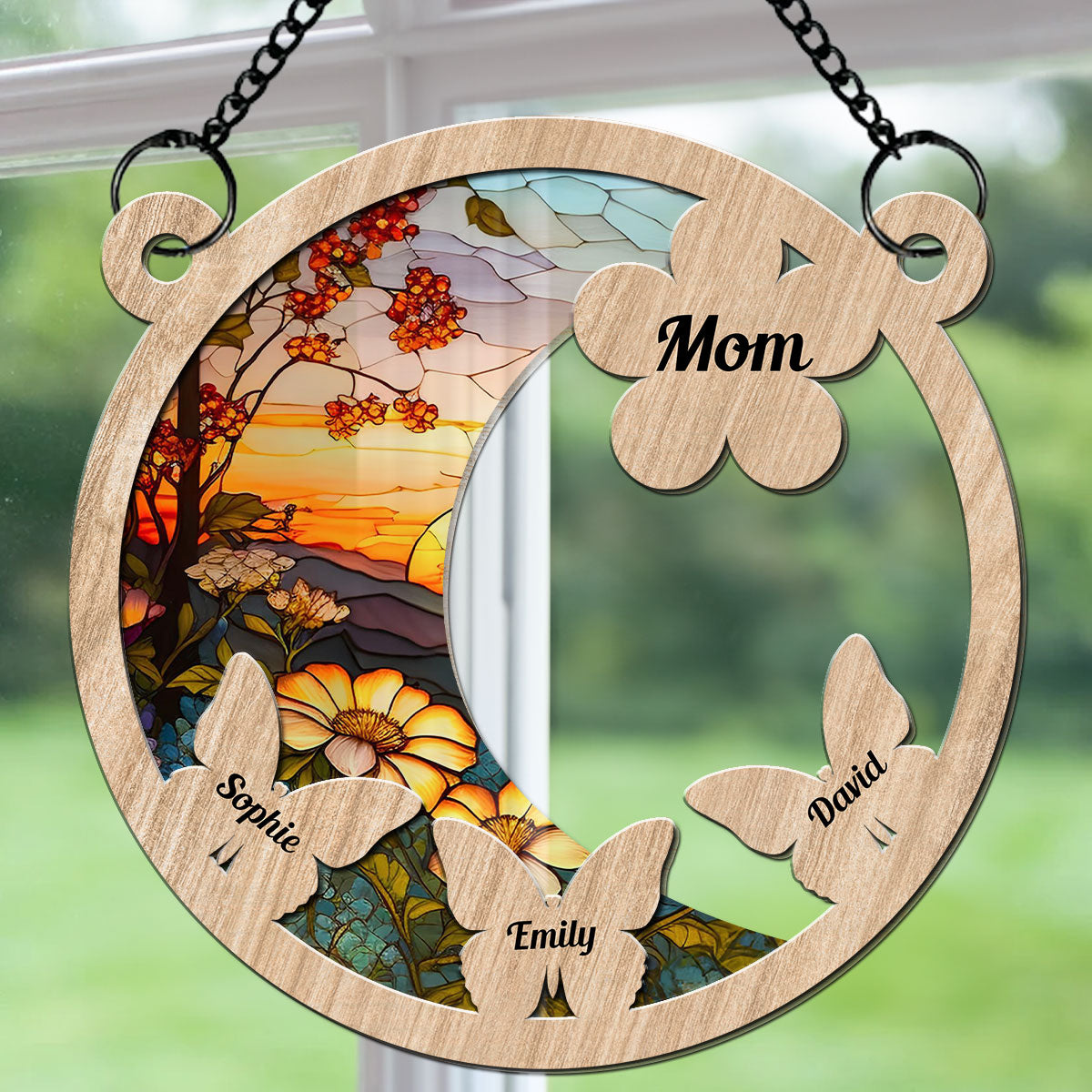 Whispers Of Butterflies And Flowers - Personalized Custom Suncatcher