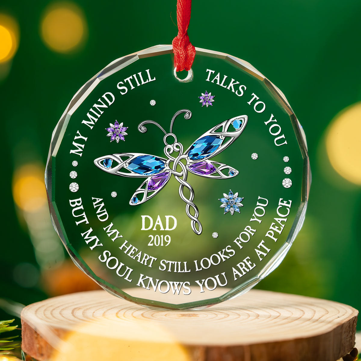 My Soul Knows You Are At Peace - Personalized Custom Glass Ornament