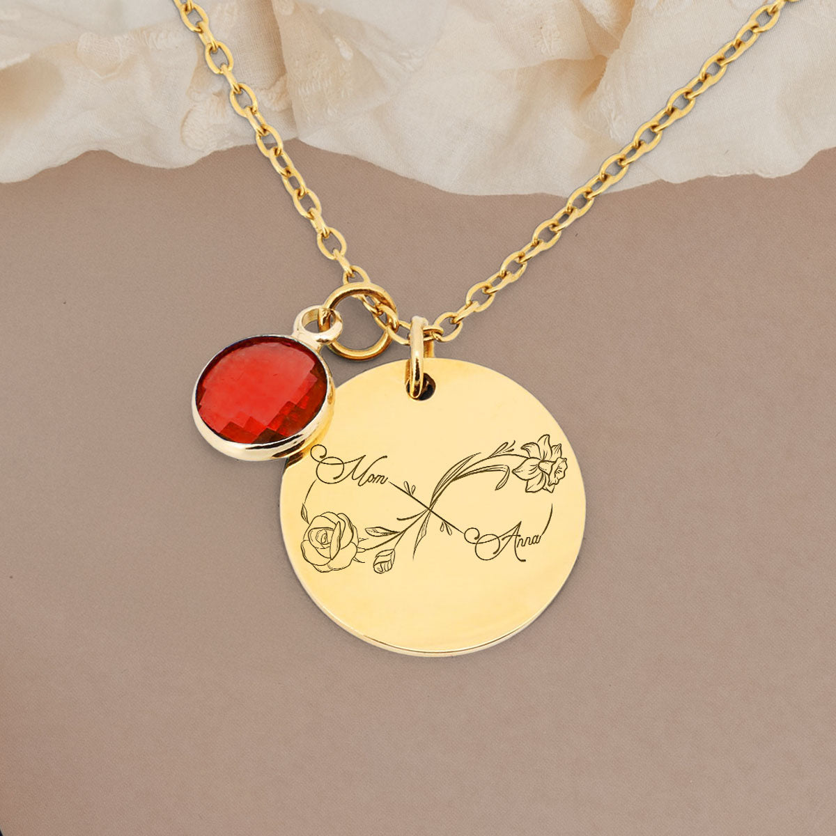 Infinity Love - Personalized Custom Birthstone Necklace