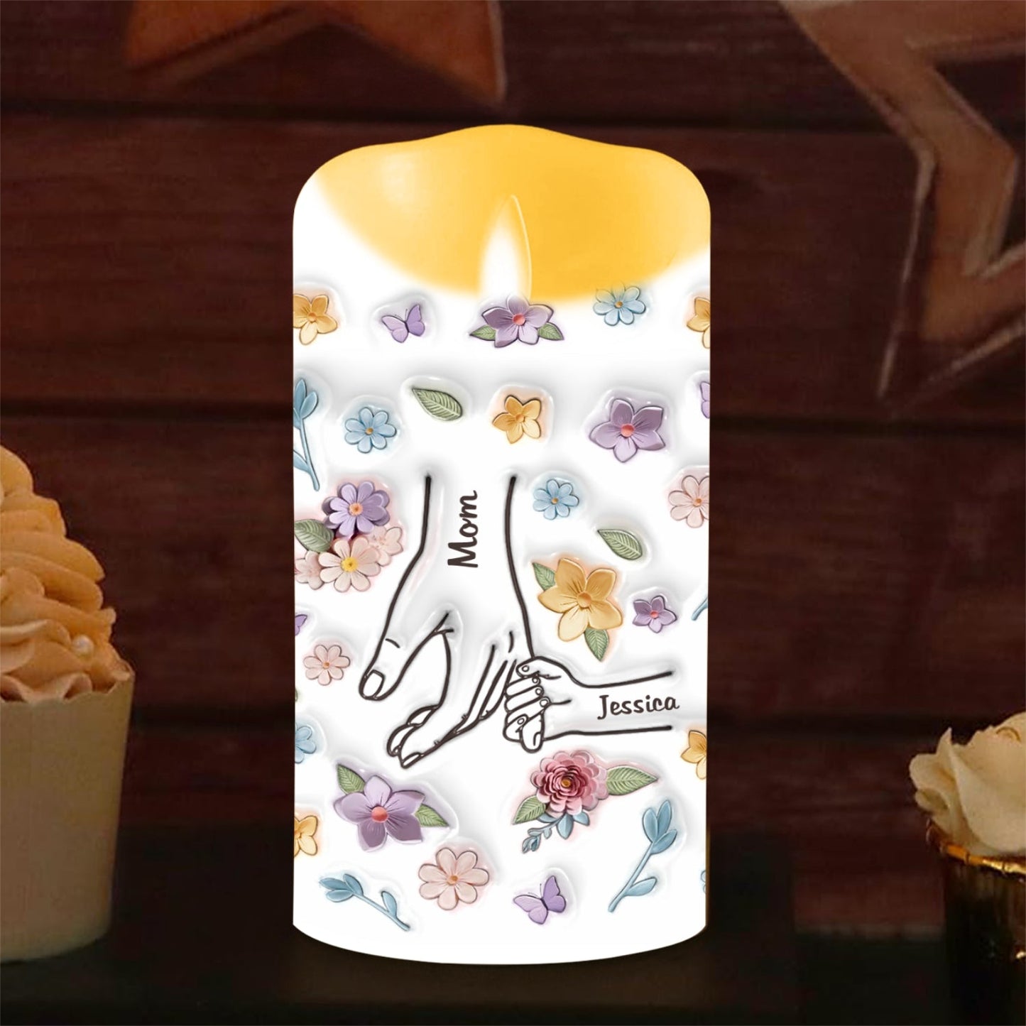 You Hold My Hand Also My Heart - Personalized Custom 3D Inflated LED Candle