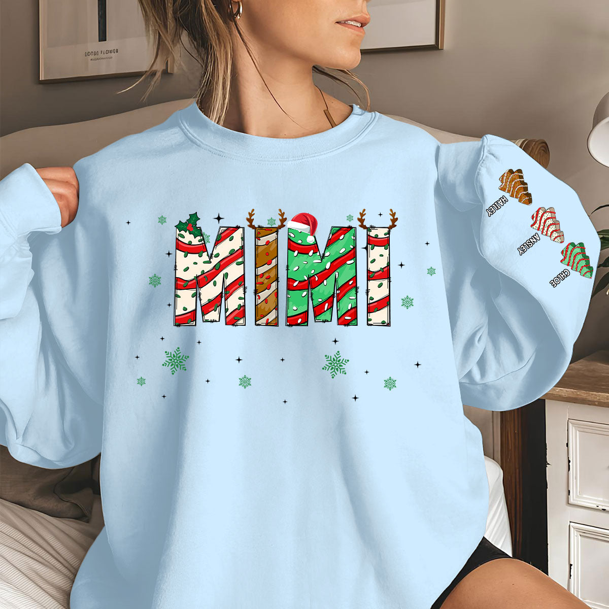 Grandma Christmas Tree Cake - Personalized Custom Sweatshirt