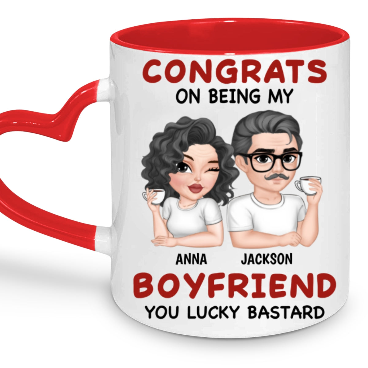 My Husband - Personalized Custom Heart Handle Mug