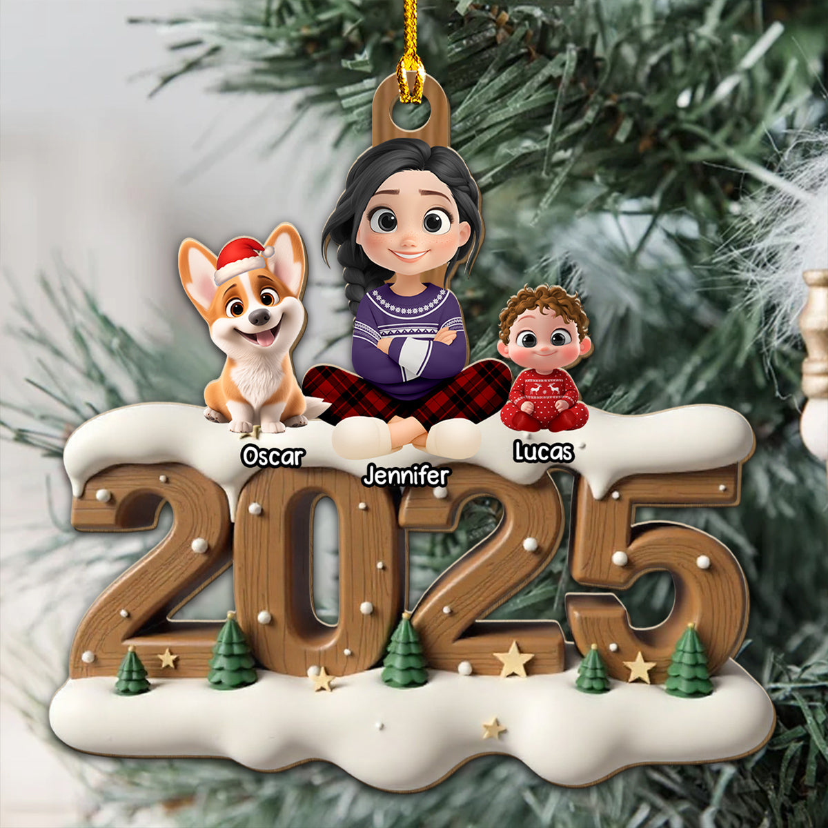 Family Now Onwards General Version - Personalized Custom 3D Effect Wood Ornament