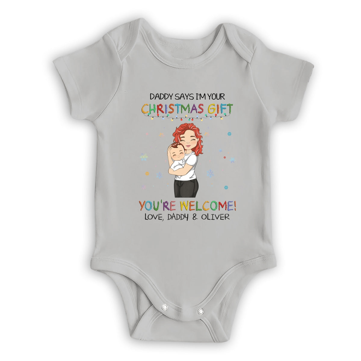 Daddy Says I Am Your Christmas Gift - Personalized Custom Baby Onesie