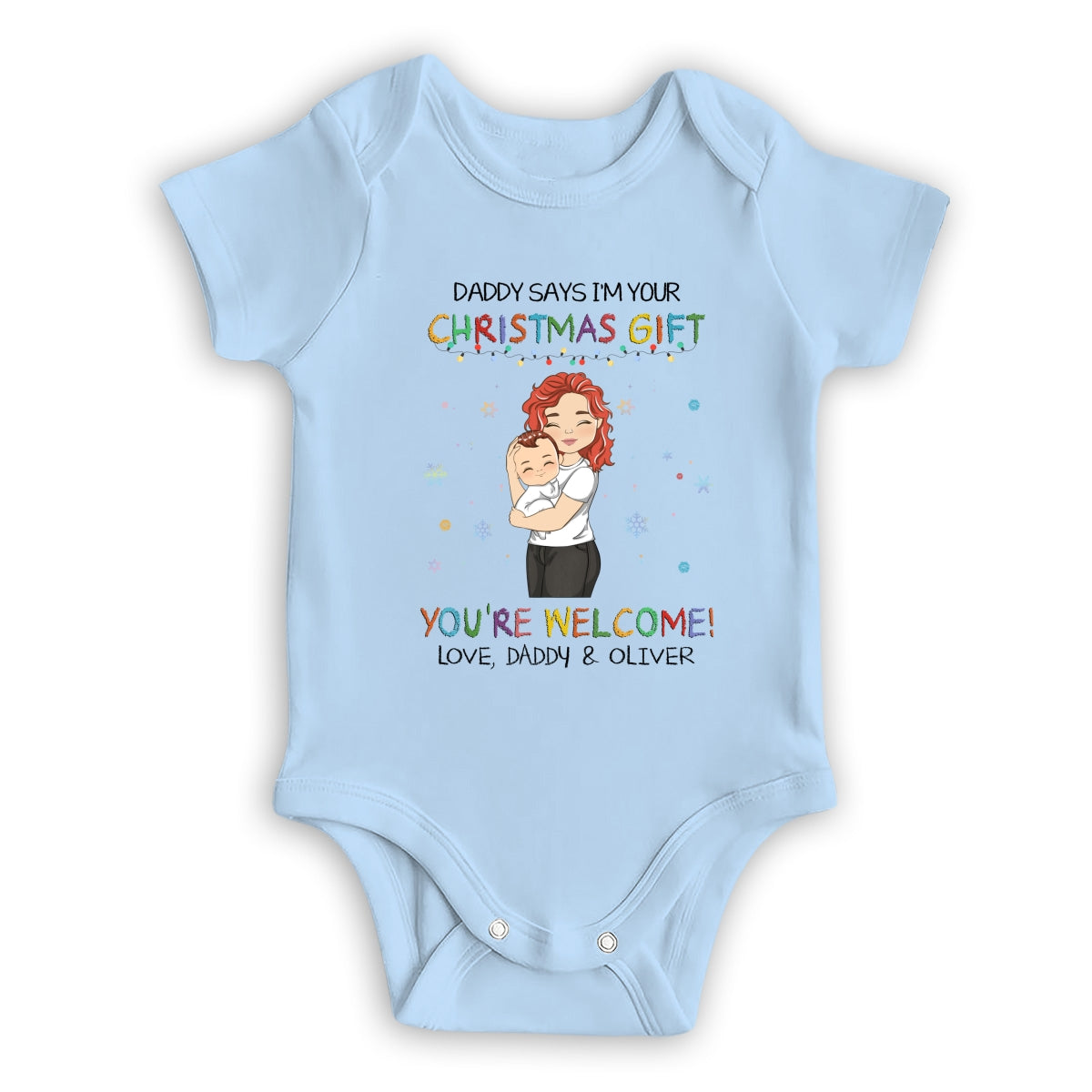 Daddy Says I Am Your Christmas Gift - Personalized Custom Baby Onesie