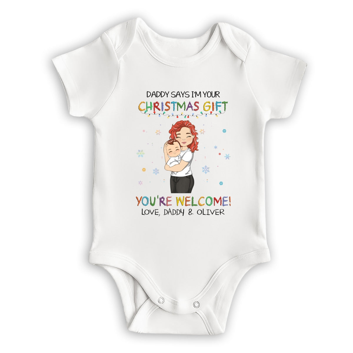 Daddy Says I Am Your Christmas Gift - Personalized Custom Baby Onesie