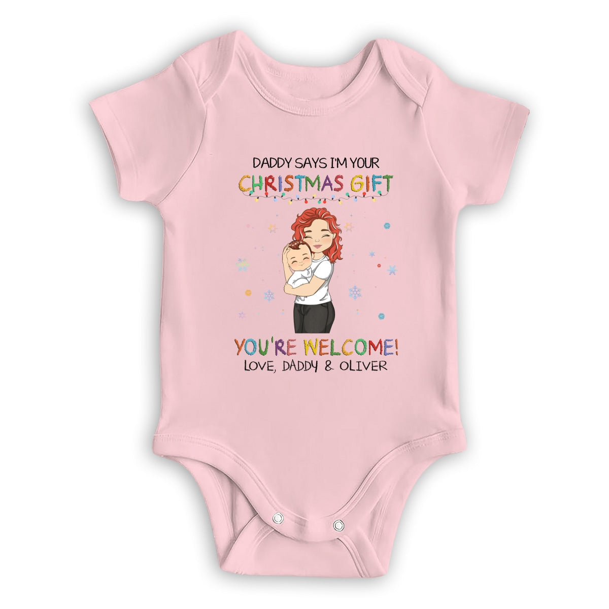 Daddy Says I Am Your Christmas Gift - Personalized Custom Baby Onesie