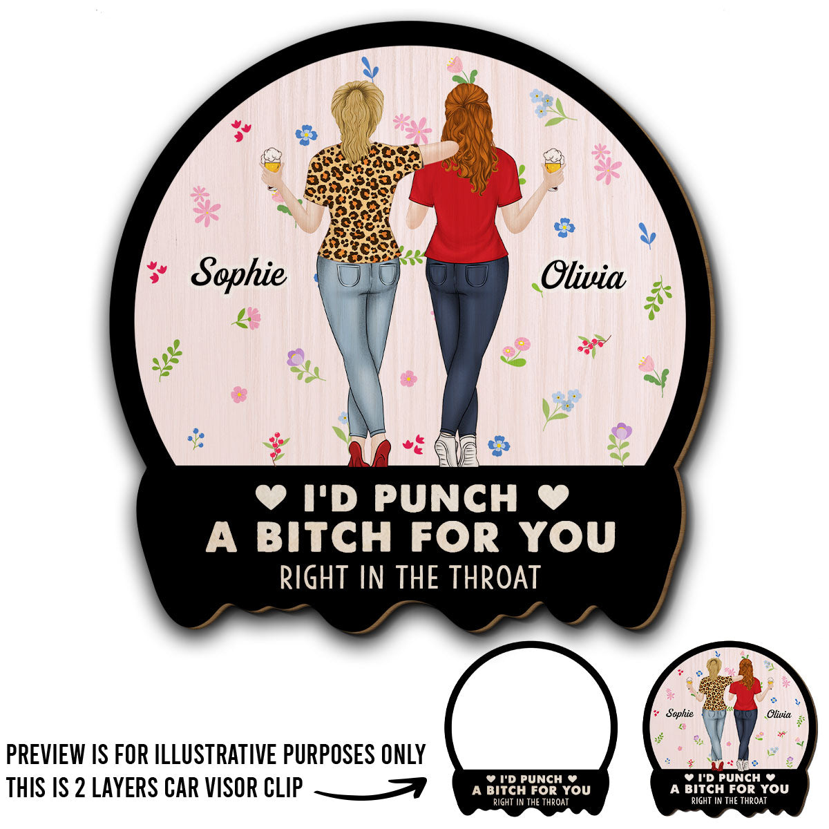 Friends I Always With You - Personalized Custom Car Visor Clip