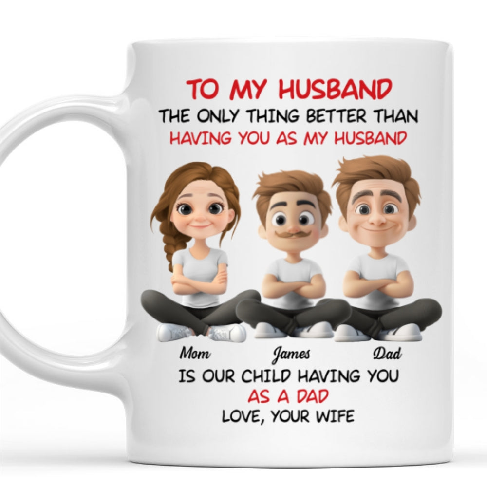 To My Husband Cartoonize - Personalized Custom Coffee Mug
