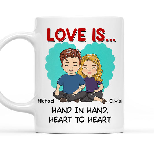 Hearts Holding Hands Forever More - Personalized Custom Coffee Mug