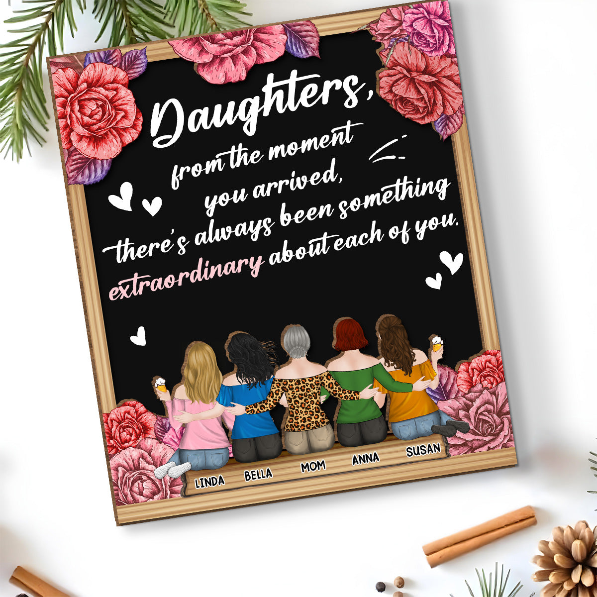 An Extraordinary Gift For Mom - Personalized Custom 2-Layer Wood Plaque With Flat Base