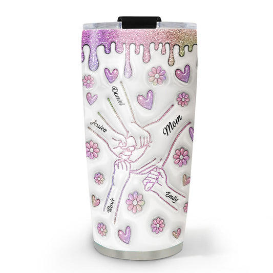 Hold Our Hands And Our Hearts - Personalized Custom 3D Inflated Effect Tumbler
