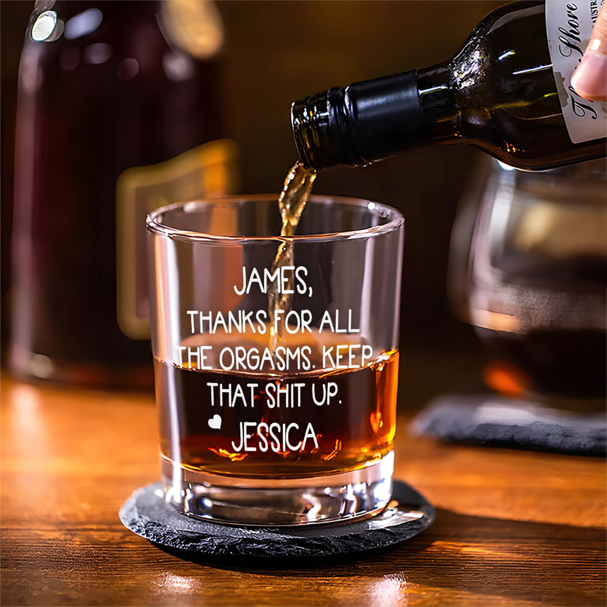 Your Smile Makes Me Smile - Personalized Custom Whiskey Glass