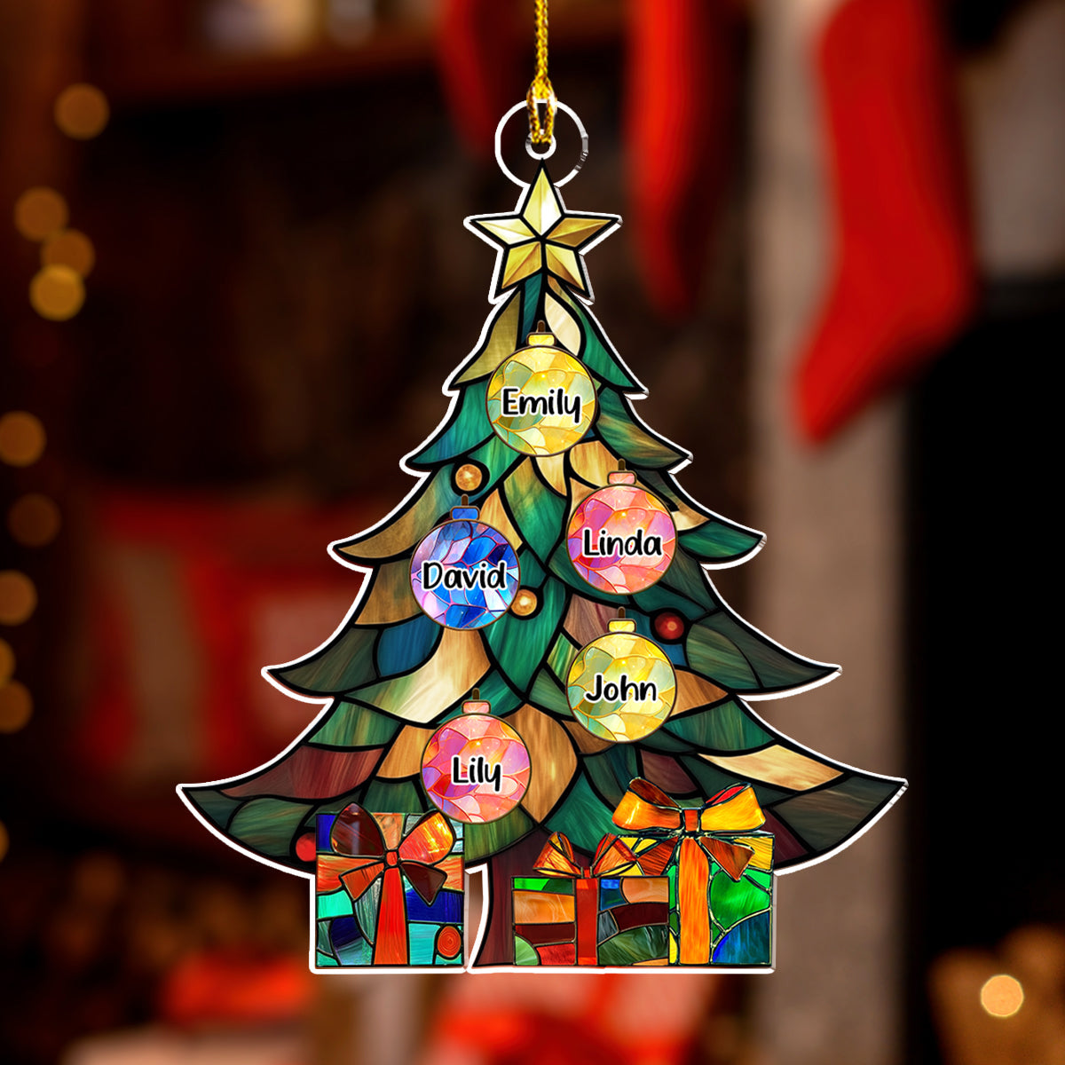 Holiday Family Tree - Personalized Custom Acrylic Ornament