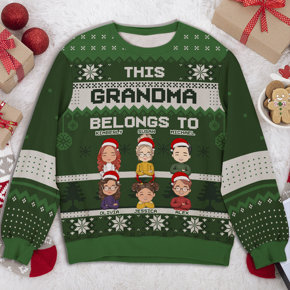 This Grandma Belongs To - Personalized Custom All-Over-Print Sweatshirt
