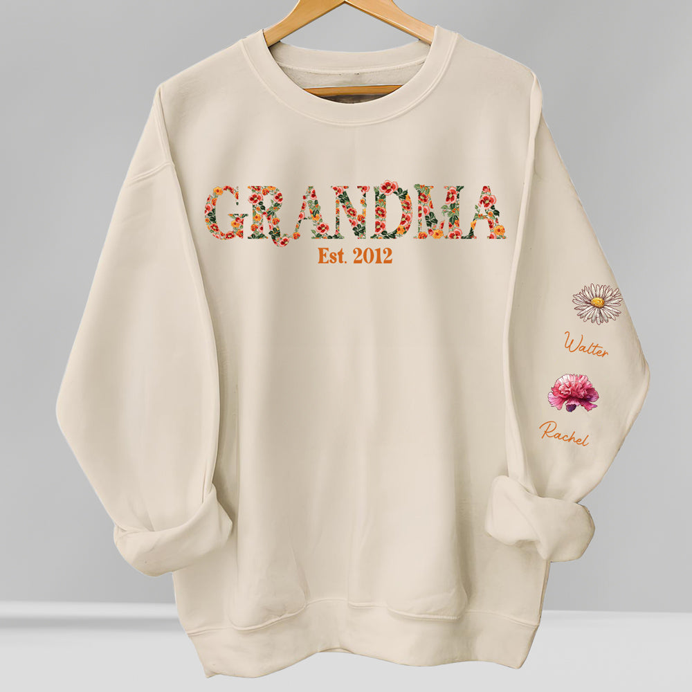Blessed To Be Called Grandma - Personalized Custom Sweatshirt