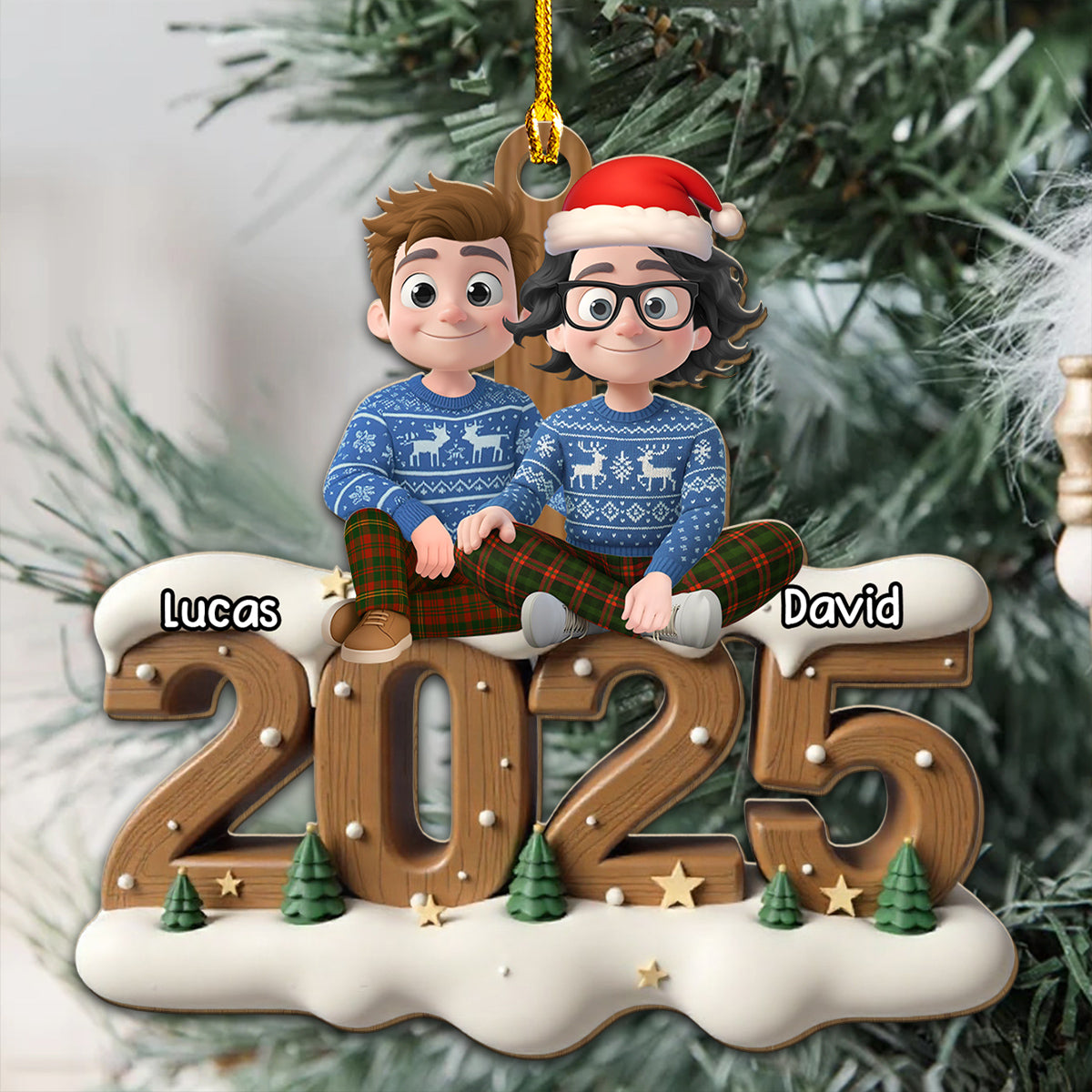 You And Me Now Onwards - Personalized Custom 3D Effect Wood Ornament