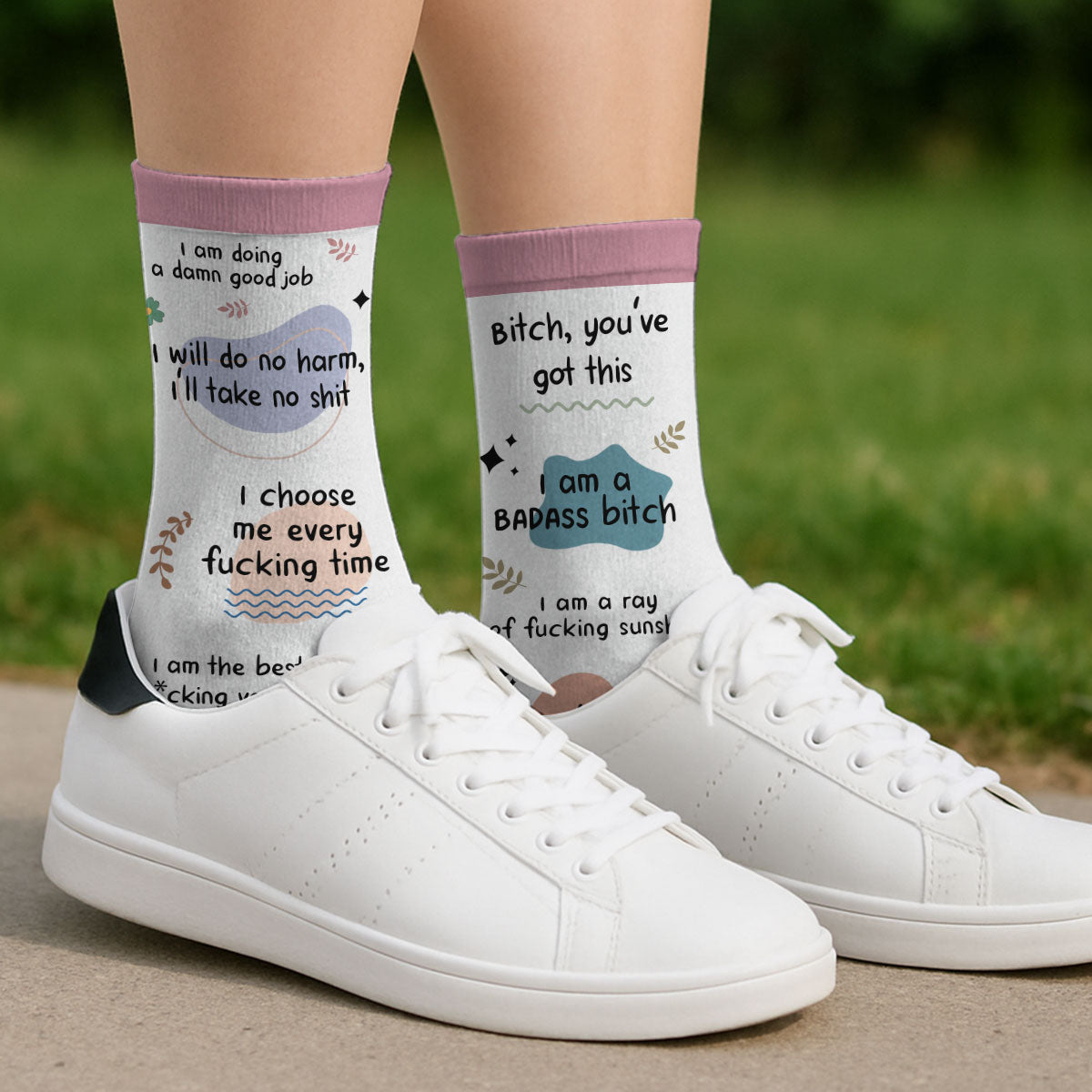 Funny Affirmations - Personalized Custom Crew Socks