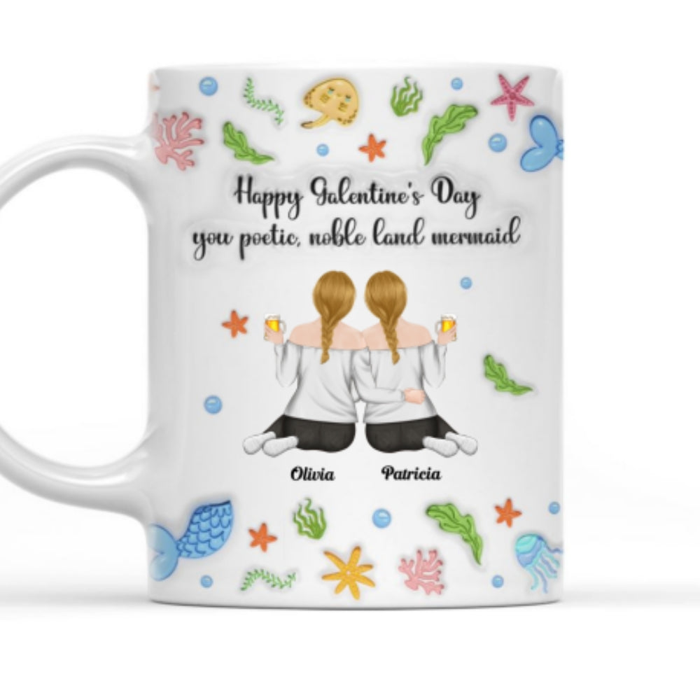 You Poetic Noble Land Mermaid - Personalized Custom 3D Inflated Effect Coffee Mug