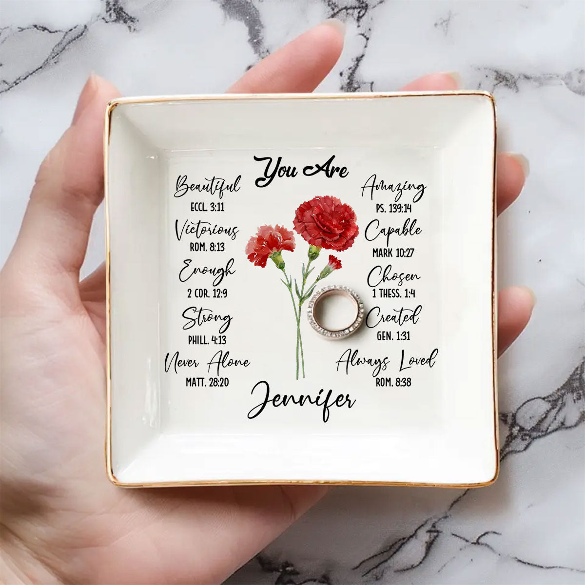 A Friend Is Like A Flower - Personalized Custom Jewelry Dish
