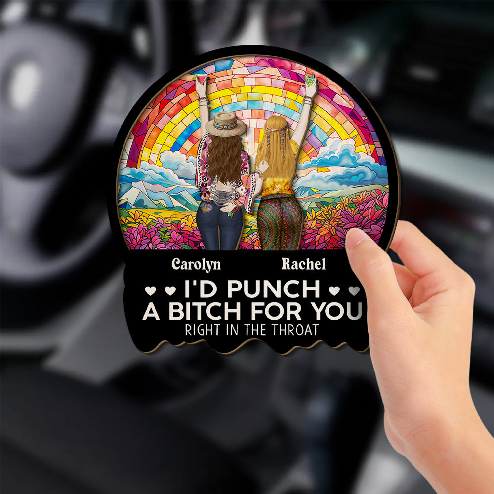 Right In The Throat Hippie - Personalized Custom Car Visor Clip