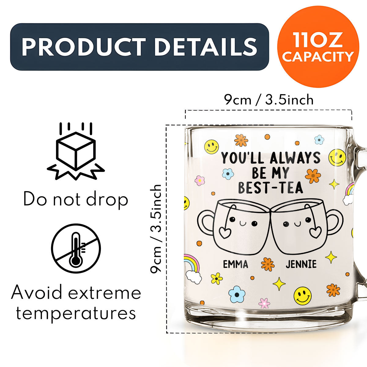 You Will Always Be My Best-Tea - Personalized Custom Glass Mug