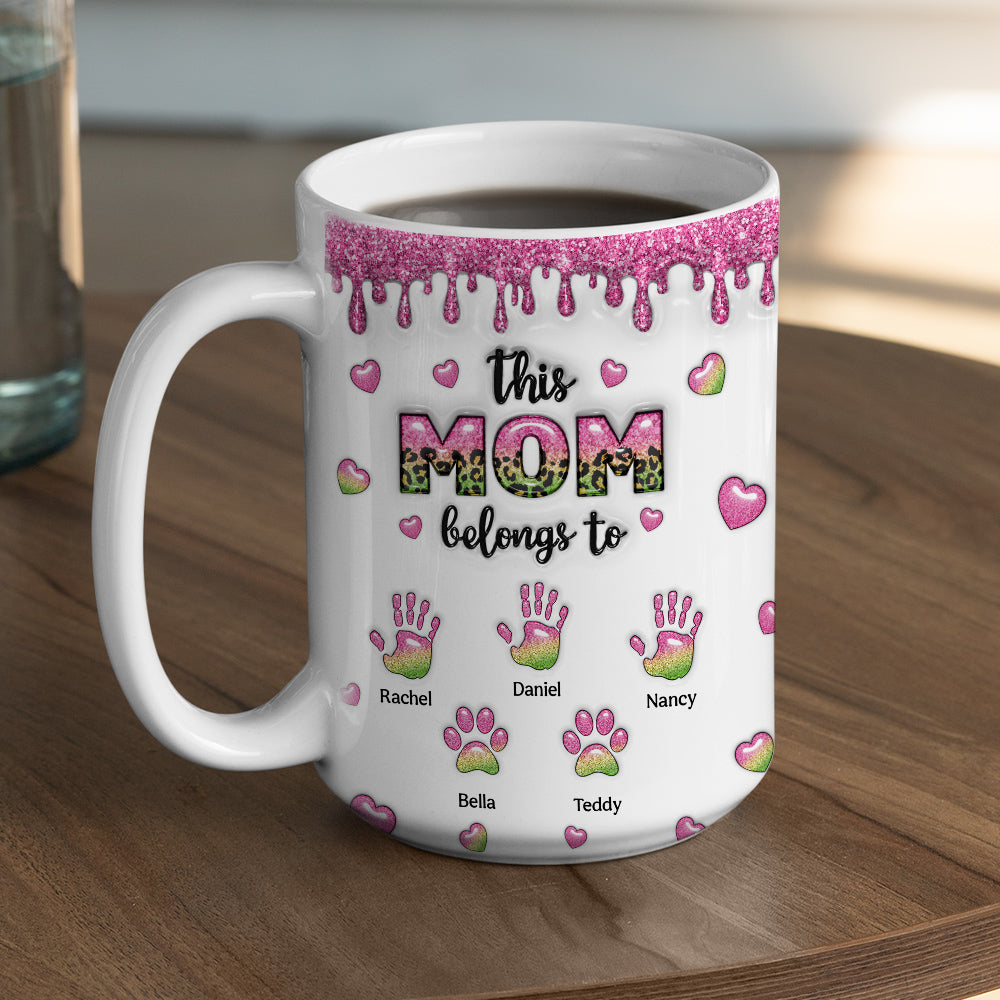 This Mom Grandma Belongs To - Personalized Custom 3D Inflated Effect Mug