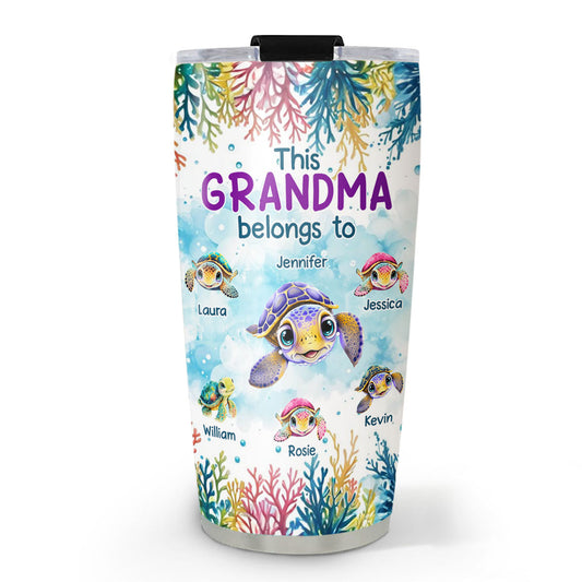 This Grandma Belongs To Turtle Summer - Personalized Custom Tumbler