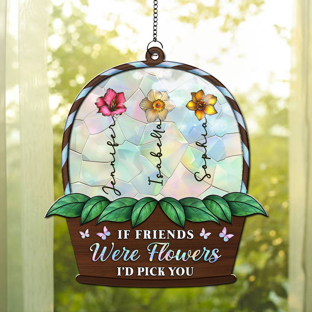 I'd Pick You Flower - Personalized Custom Suncatcher