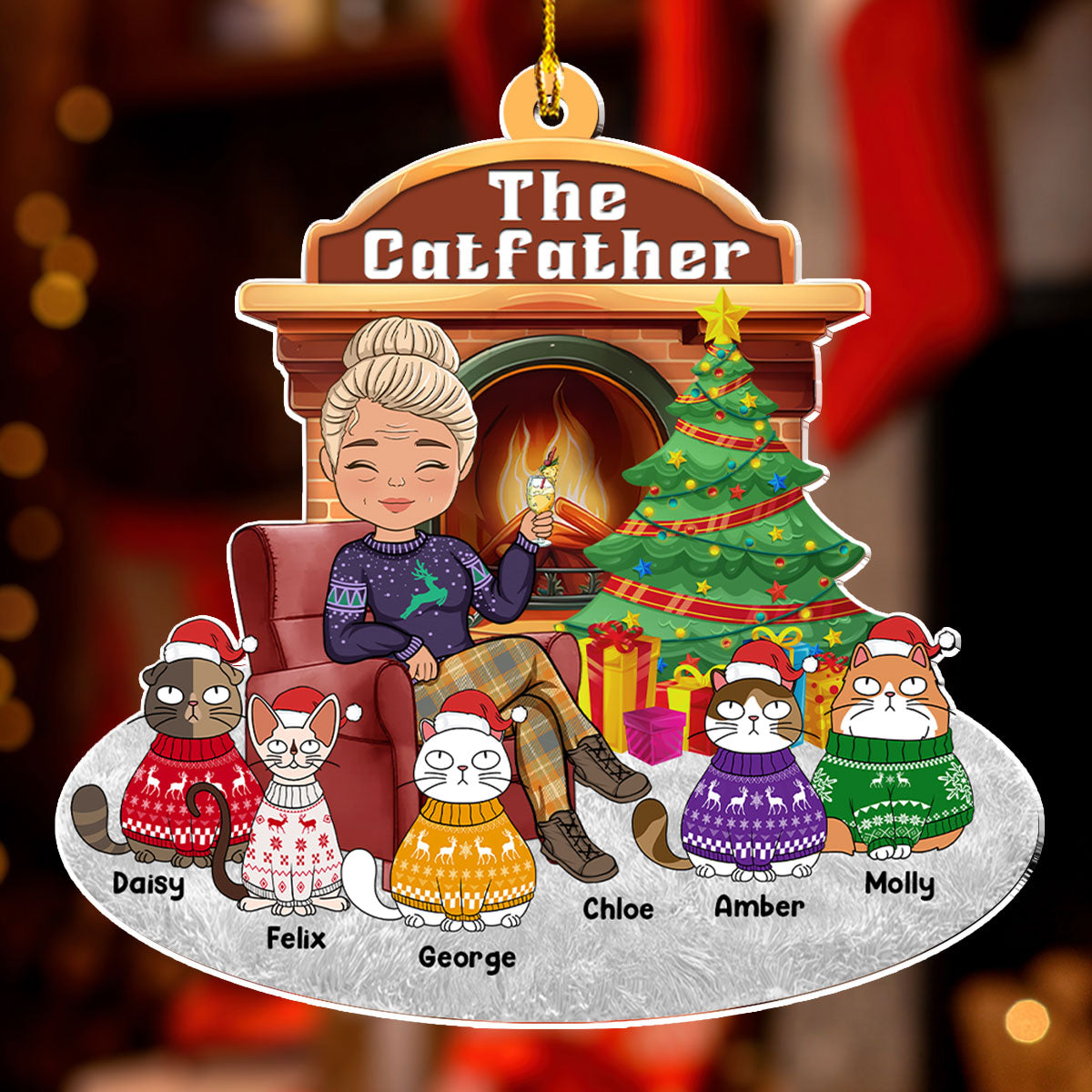 Catparent Christmas - Personalized Custom Acrylic Ornament