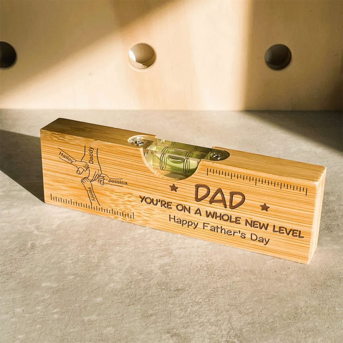 As Dads Go, You Are Different - Personalized Custom Engraved Wooden Spirit Level Bottle Opener
