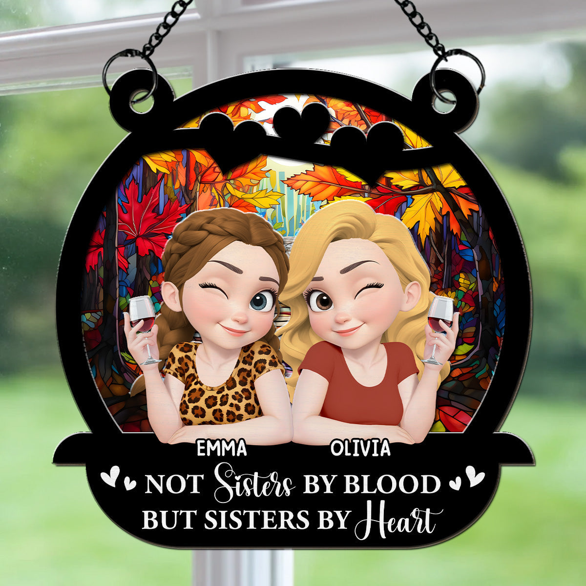 Forever Side By Side - Personalized Custom Suncatcher