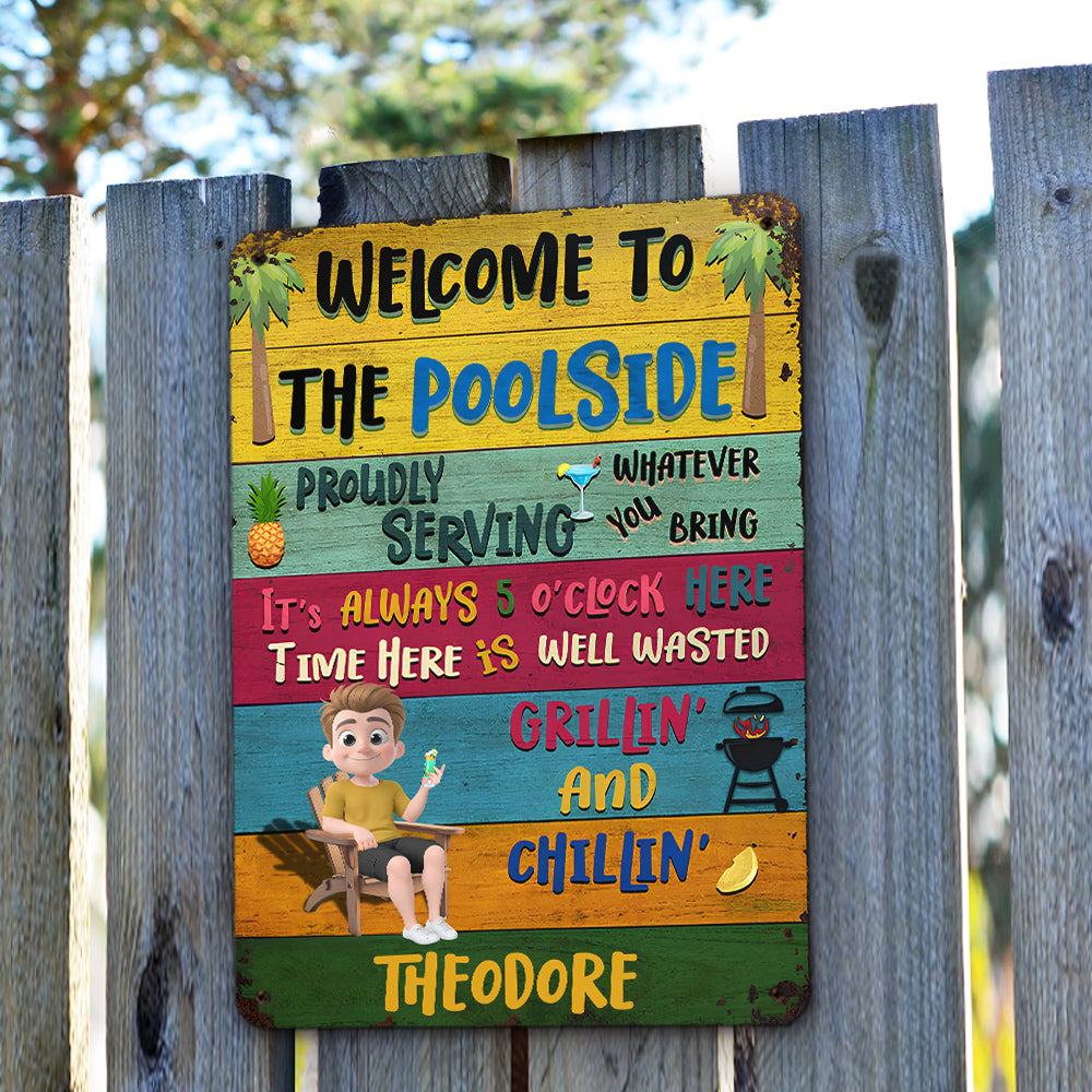 Welcome To The Patio - Personalized Custom Metal Sign