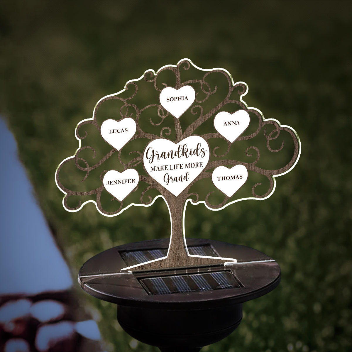 Grandkids Make Life More Grand - Personalized Custom Solar Light