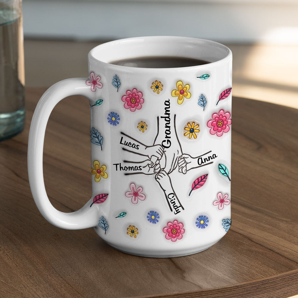 Hold My Hand And My Heart - Personalized Custom 3D Inflated Effect Mug