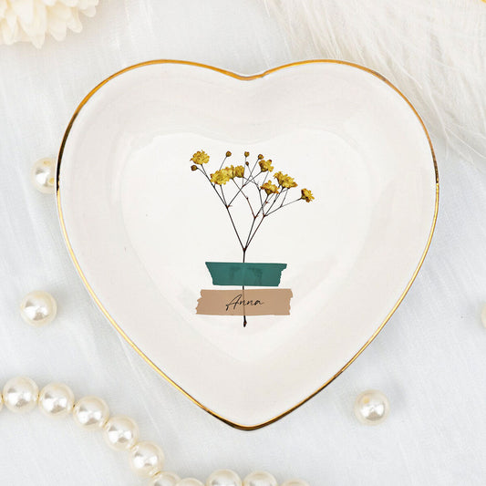 Bloom Where You Are Planted - Personalized Custom Jewelry Dish