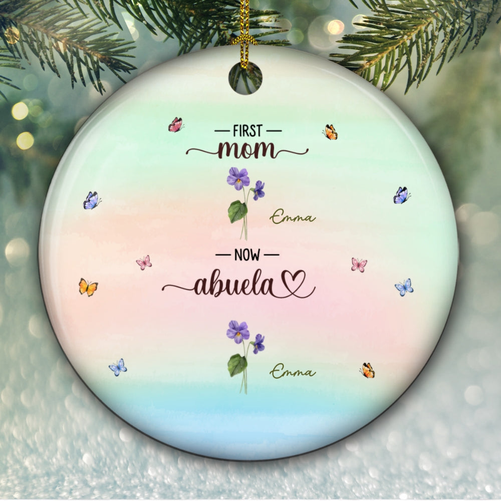 First Mom Now Grandma - Personalized Custom Ceramic Ornament