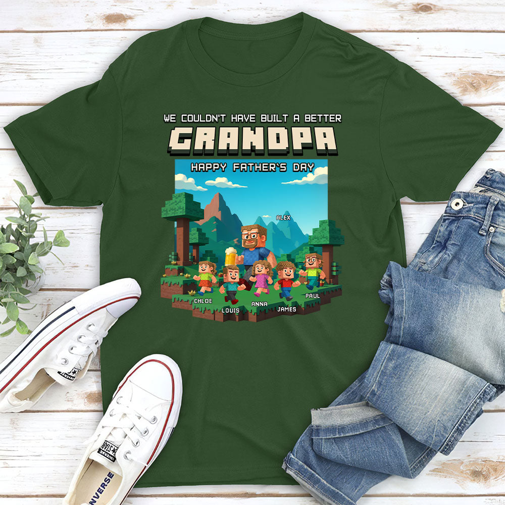 Built A Better Grandpa - Personalized Custom Shirt