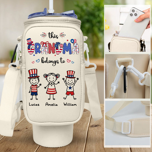 Home Is Where Your Grandma Is - Personalized Custom Water Bottle Carrier Bag