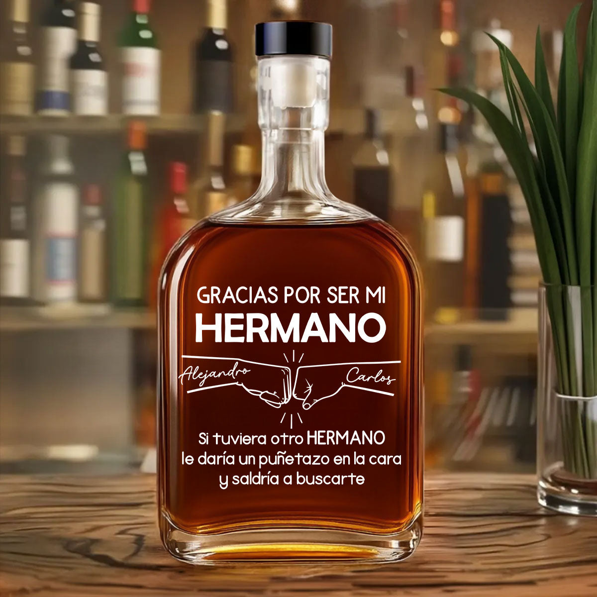 Ser Mi Hermano - Licorera Personalizada a Medida