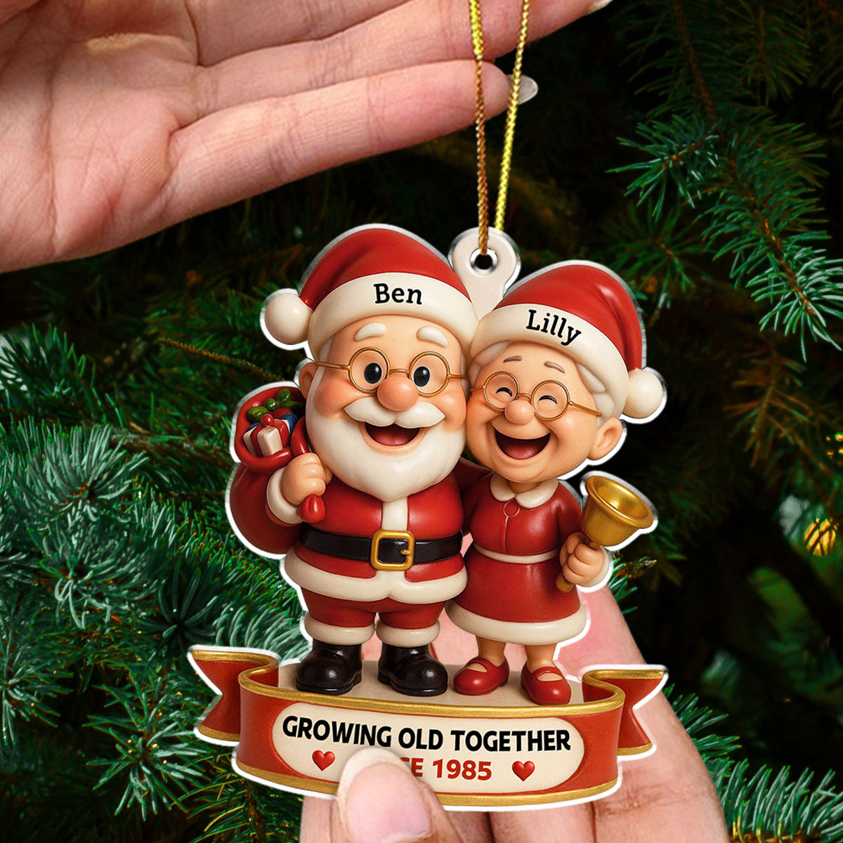 Growing Old Together - Personalized Custom Acrylic Ornament