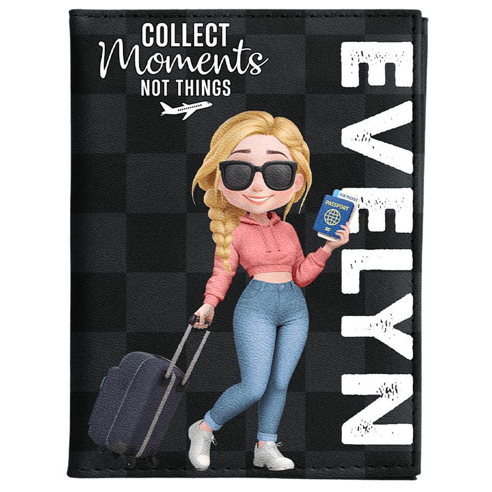 Just A Girl Who Loves Traveling Cartoonize - Personalized Custom Passport Cover