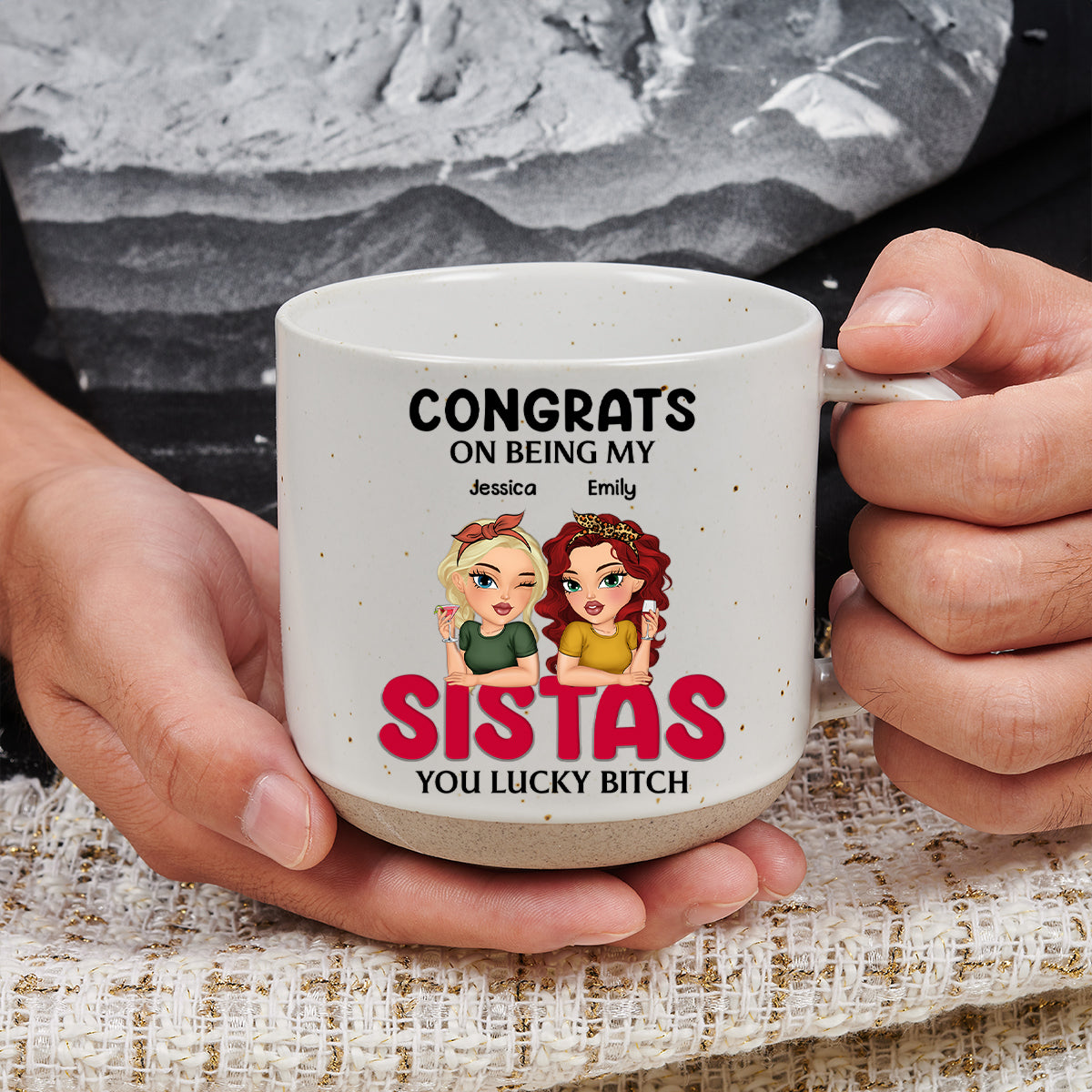 Congrats On Being My Bestie 2024 - Personalized Custom Pottery Mug
